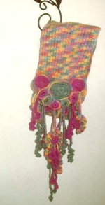 Freestyle Crochet Handpainted Wool Scarf Freestyle Crochet Handpainted Wool Scarf