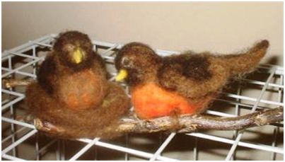 Sandys needlefelted birds